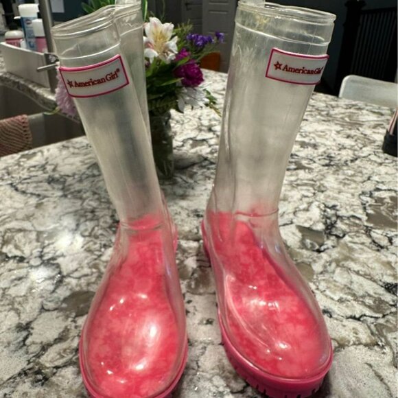 American Girl Doll - Size 1/2 Peek-A-Boo Wellies with Scok Set - Picture 2 of 5